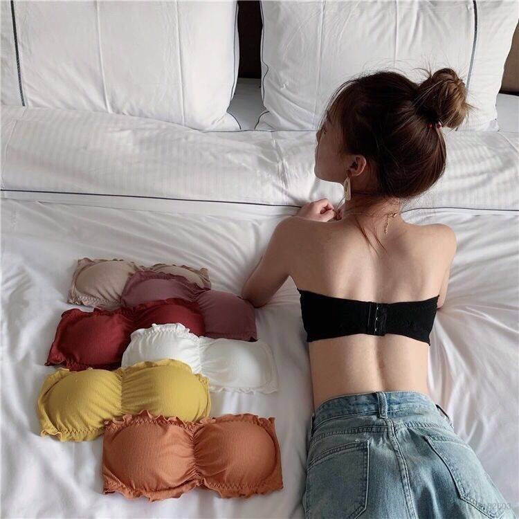 Áo Ngực Không Dây Không Đường May Cài Nút Sau Lưng Xinh Xắn Cho Nữ