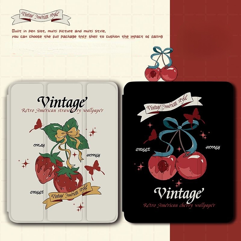 Phù Hợp Ốp Máy Tính Bảng TPU Họa Tiết cherry Cho iPad Air4 10.9 Gen10 / 9 / 8 / 7 / 6 / 5 Air5 / 4 / 3 / 2 / 1 9.7 / 10.2 / 10.5 / 10.9 / 11