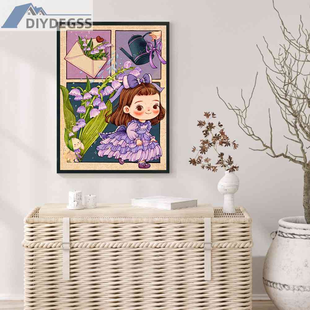Cuộn Chỉ Thêu Cotton 11CT DIY Hình Cô Gái Nhỏ Xinh Xắn