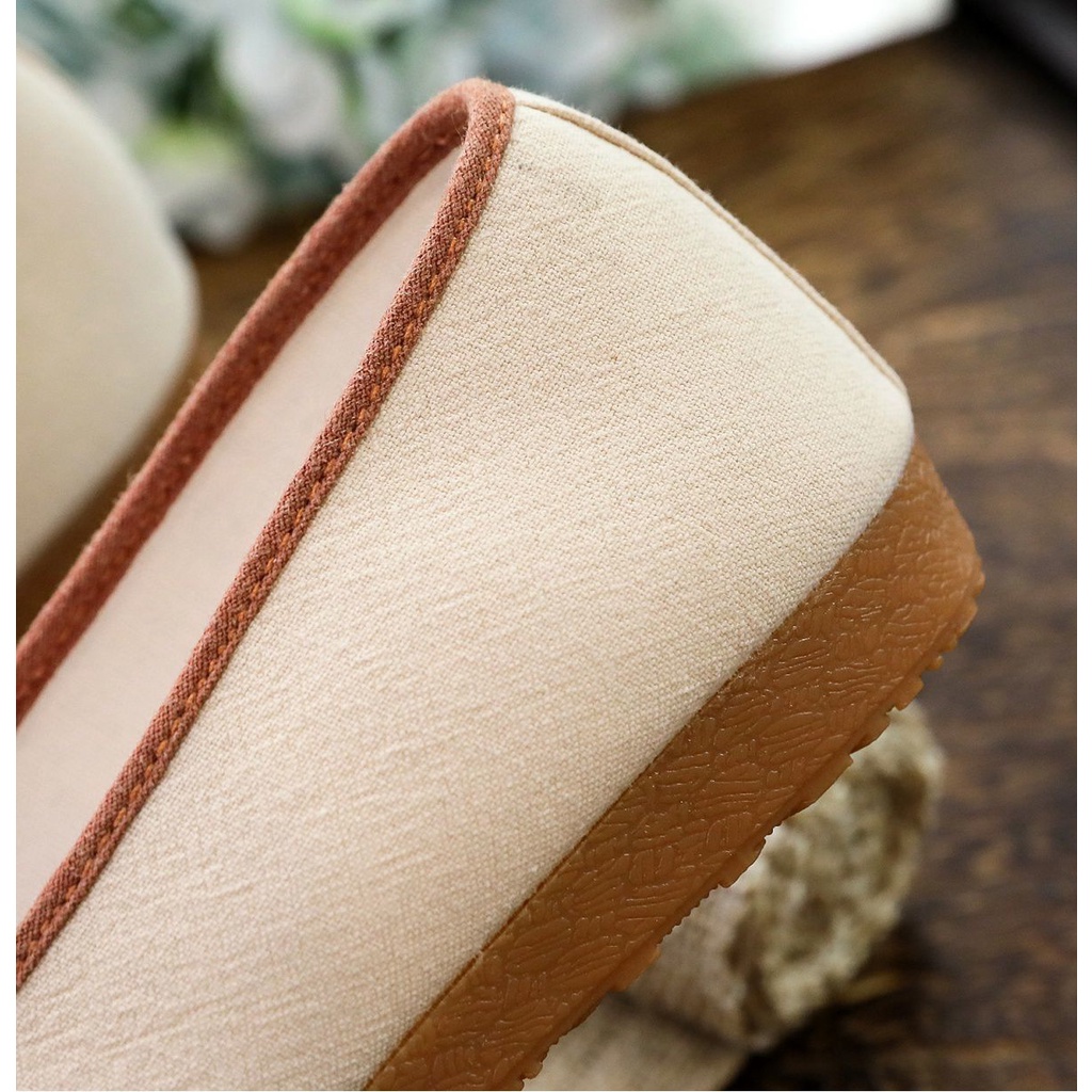 Giày Vải Oxford Đế Bằng Thêu Họa Tiết Thổ Cẩm Màu Sắc Thời Trang Xuân Thu Cho Nữ