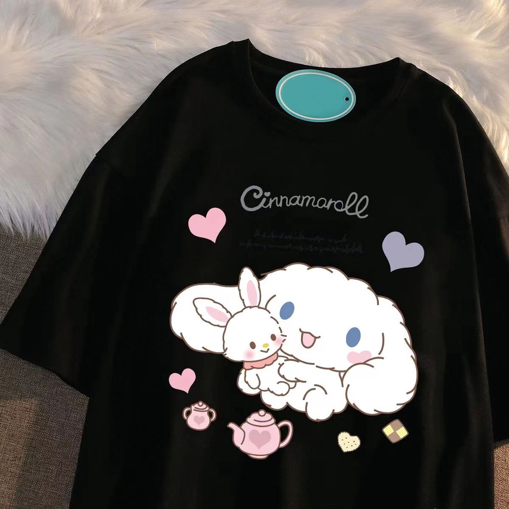 Áo Thun Tay Lỡ Dáng Rộng Phong Cách Kuromi Thời Trang Mới Cho Bé Gái