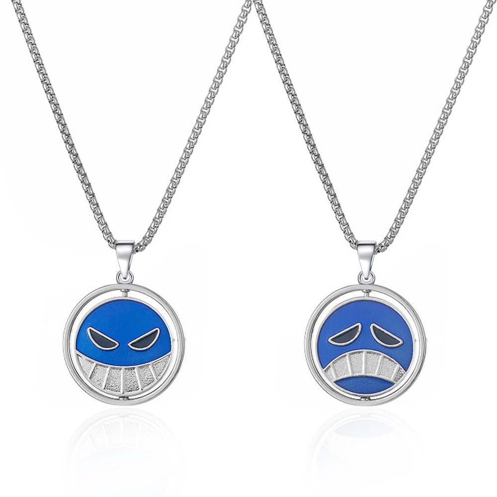 Vòng cổ Kim Loại Mặt Hình Anime Pirate King 'S Peripheral Luffy Ace Đa Năng Thời Trang Cho Nam Và Nữ