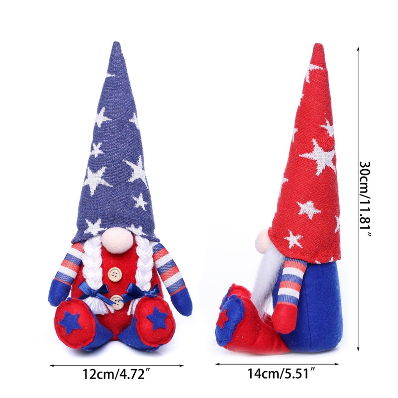 Mô Hình Gnomes Nhồi Bông Trang Trí Ngày Độc Lập 4th o