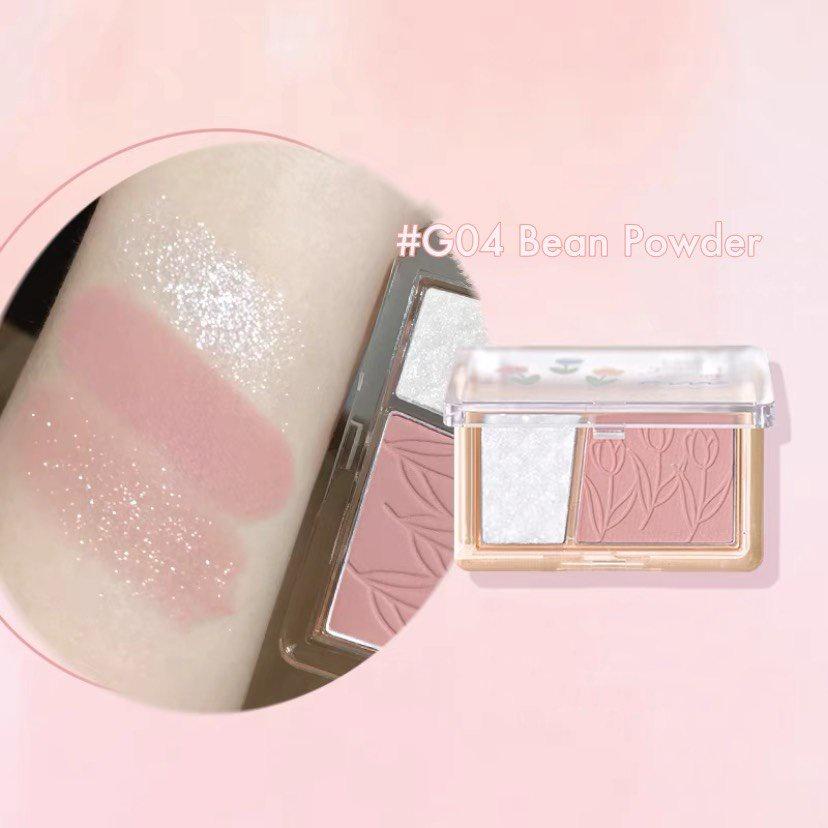 Bảng má khối highlight  Gogo tales phấn má hồng kiêm bắt bắt sáng Among Flower GT421 màu xinh bắt sáng tốt lâu trôi