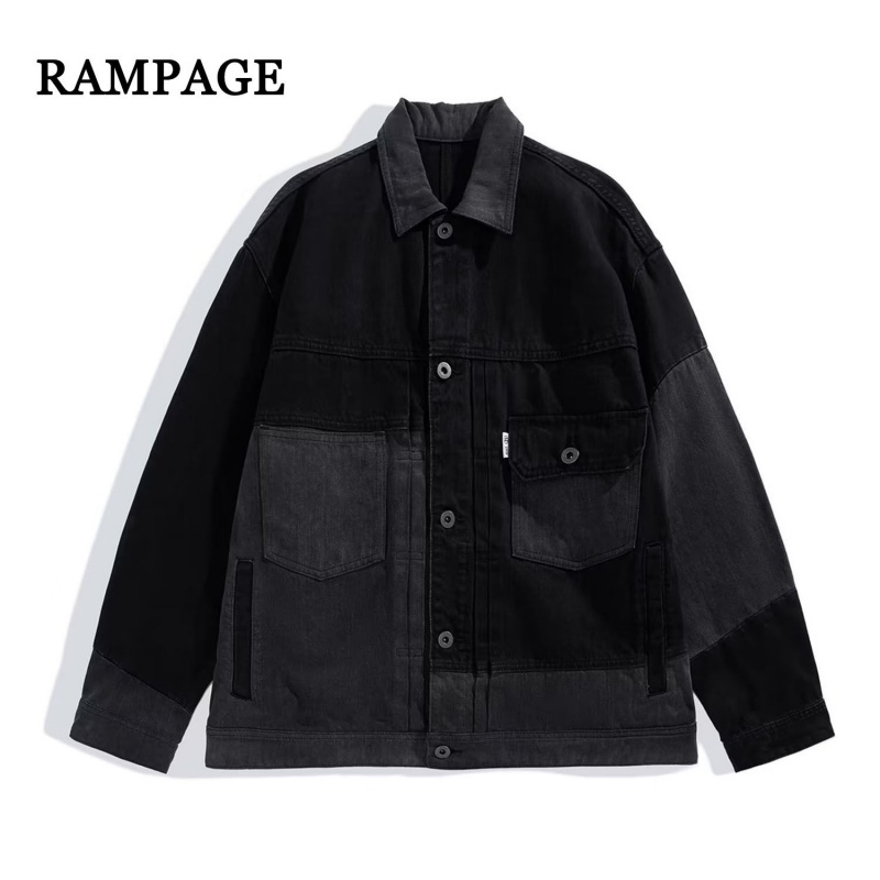 Áo Khoác Denim Dáng Rộng Phối Túi Cá Tính Theo Phong Cách Xuân Thu Nhật Bản Dành Cho Nam