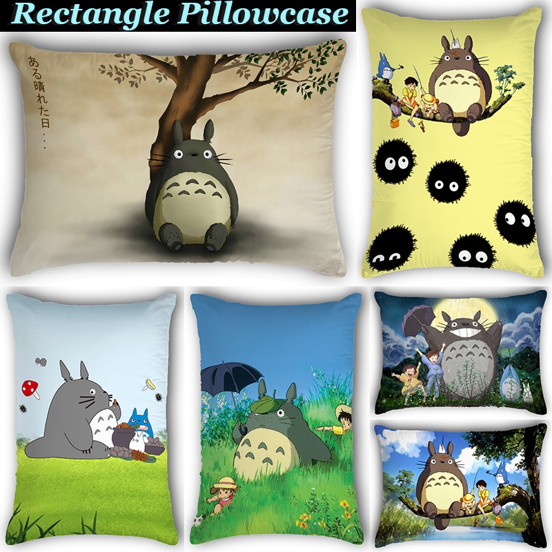 Vỏ Gối Chữ Nhật In Hình Totoro Một Mặt Polyeste Trang Trí Nhà Cửa (Không Kèm Lõi)