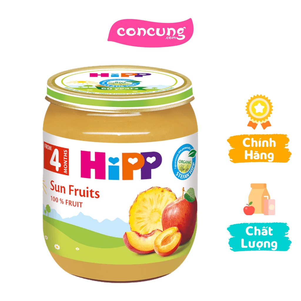 Dinh dưỡng đóng lọ HiPP Organic - Trái cây nhiệt đới 125g