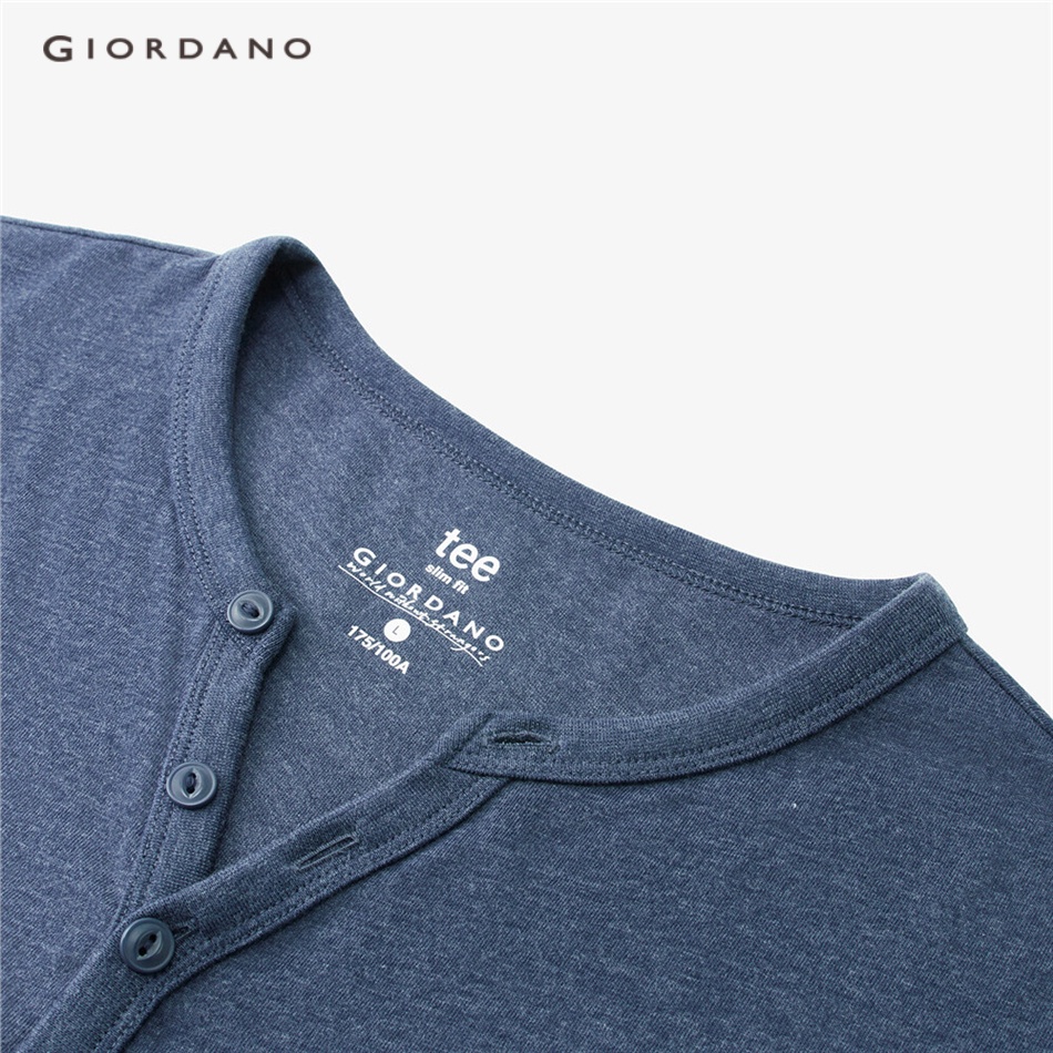 Áo thun GIORDANO 01022418 tay ngắn cổ tròn màu trơn dành cho nam