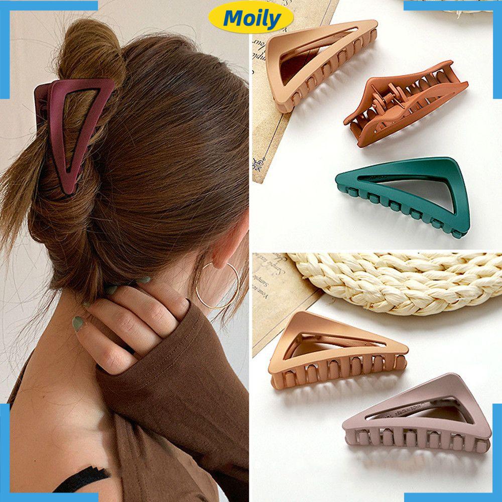 Kẹp Tóc Hình Tam Giác Bằng Acrylic Màu Kẹo Nhám Thời Trang Cho Nữ