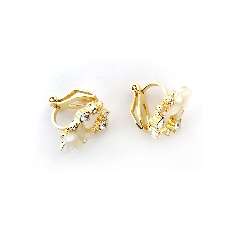 Khuyên Tai Hình Hoa Đính Đá Opal Không Cần Bấm Lỗ CEq775