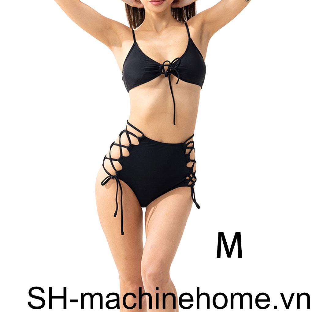 Bộ Đồ Bơi Bikini Lưng Cao Co Giãn Thoáng Khí Thân Thiện Với Da Quyến Rũ Cho Nữ