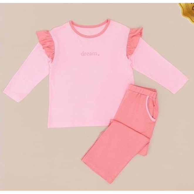 NOUS -  Bộ quần áo dài tay Nous kids pyjama hồng cho bé gái ( Size Nous Kids 2Y 3Y 4Y 5Y)