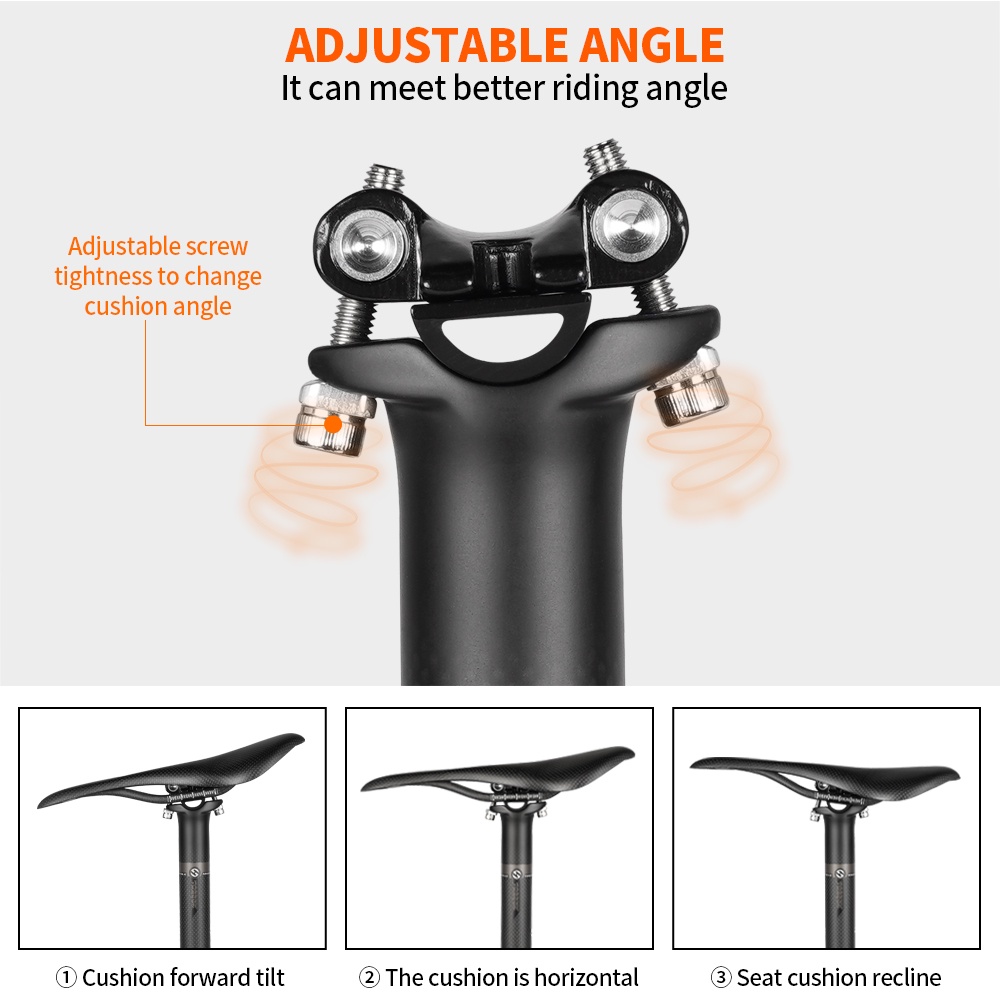 Cốt Yên Xe Đạp Bằng Carbon 0mm 27.2 / 30.8 / 31.6mm Chuyên Dụng