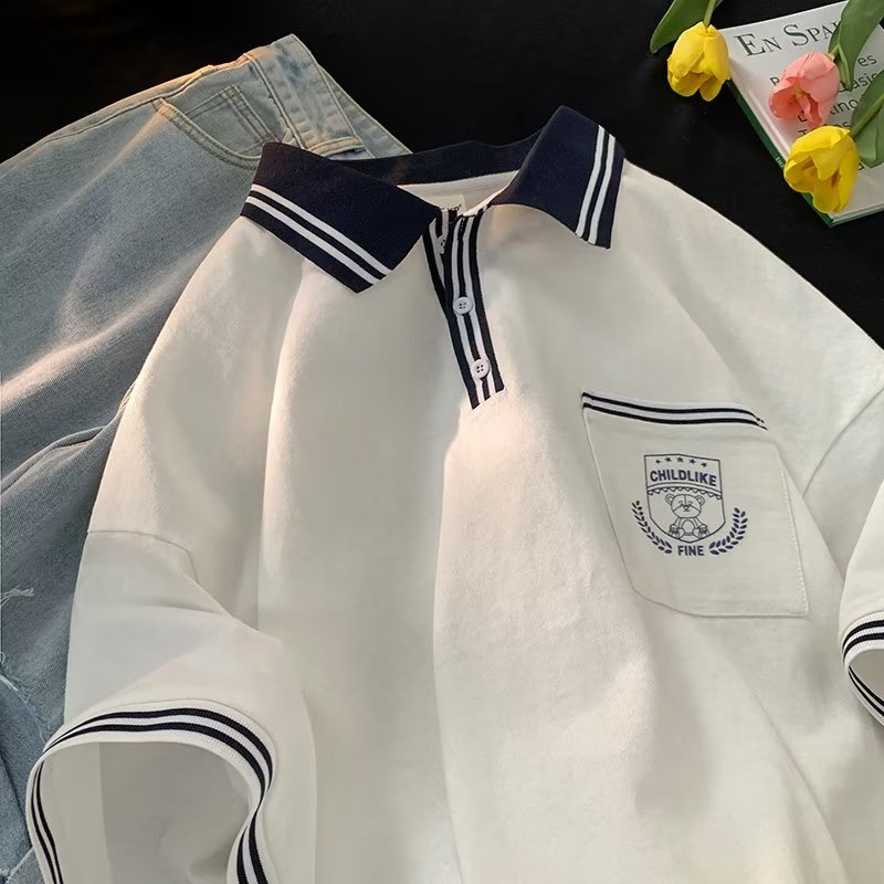 Áo Thun Polo Ngắn Tay Dáng Rộng Thời Trang Hàn Quốc Dành Cho Nam áo polo nam form rộng áo polo nữ áo polo nam trắng polo unisex áo polo nam đẹp