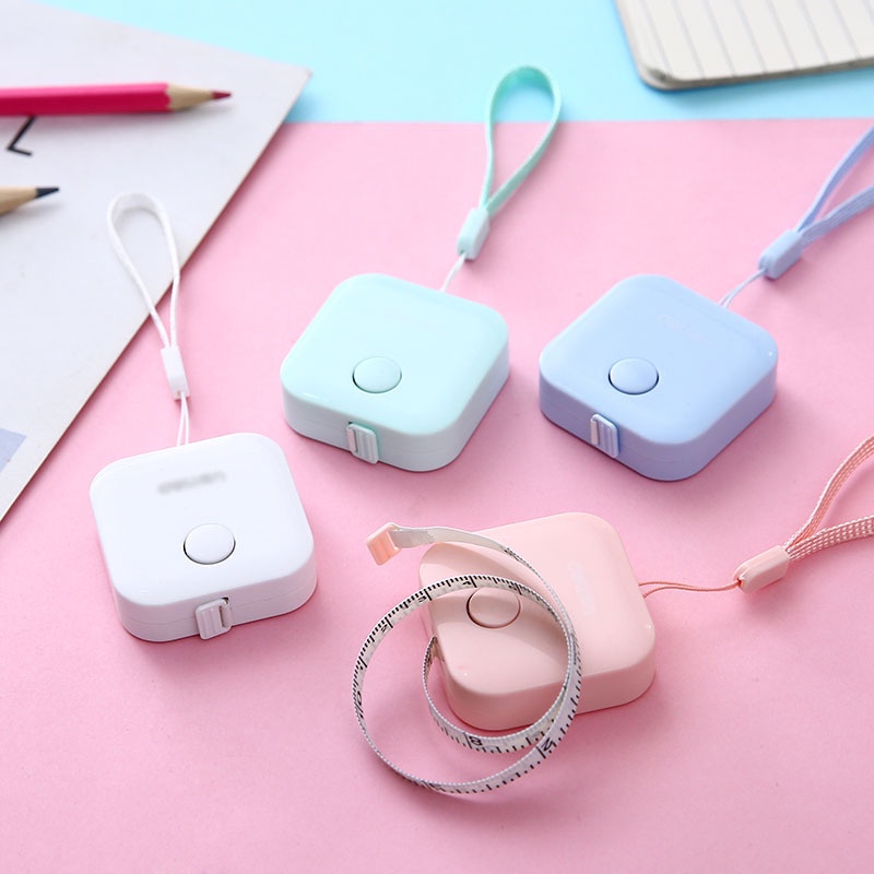 Thước Dây Cuộn Rút Thu Tự Động HỘP VUÔNG 1.5 Mét - Đo Eo, Vòng Bụng Sức Khỏe