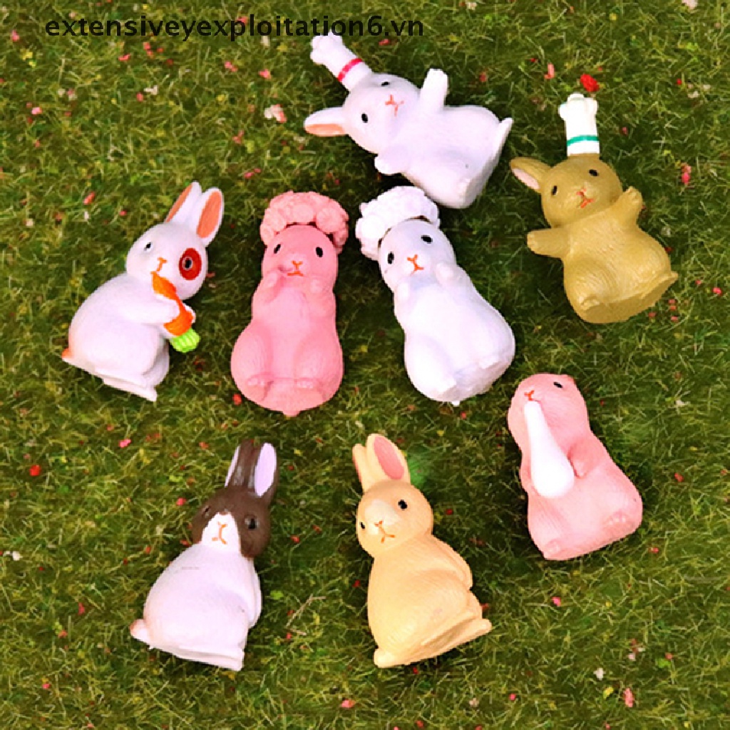 Mô Hình Chú Thỏ Hoạt Hình Dùng Trang Trí Nhà Búp Bê