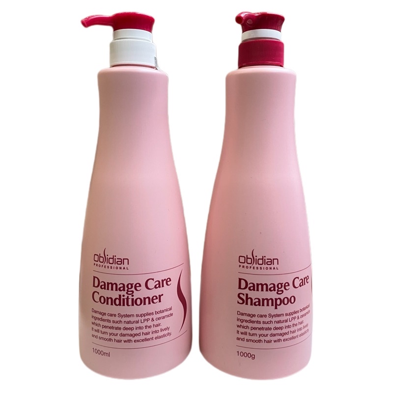 Gội xả tái tạo tóc hư tổn Obsidian Damage Care 1000mlx2 ( New 2023 )