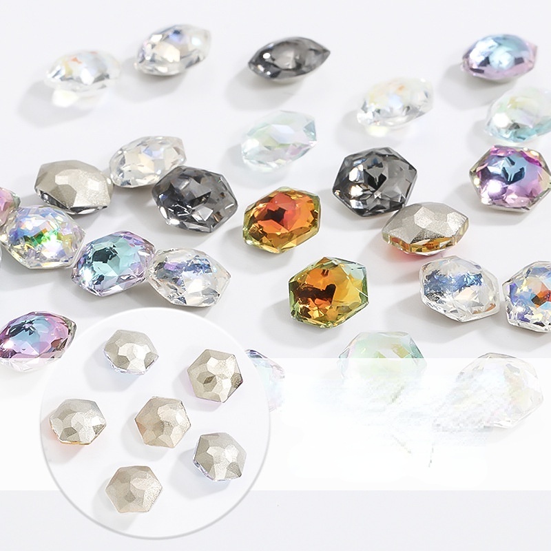 Hộp Phụ Kiện Đá Lục Giác Đính Trang Trí Móng Tay