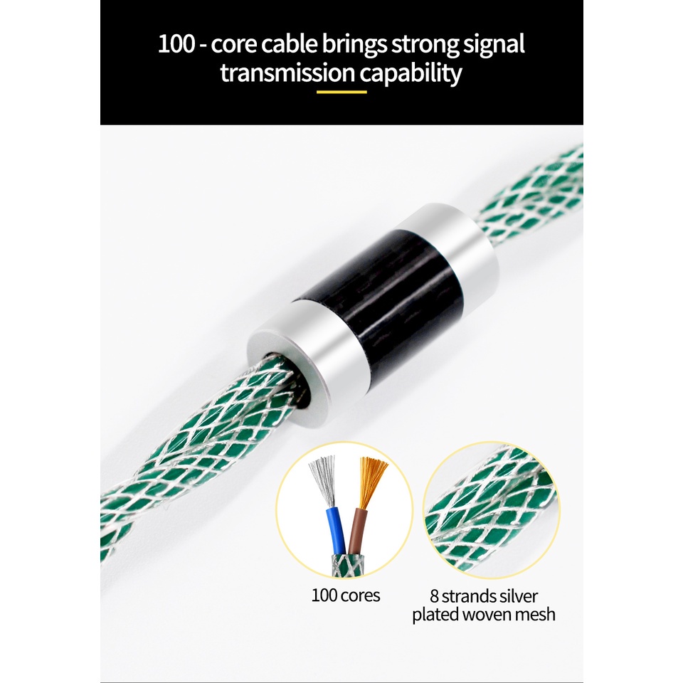 Dây Cáp Tai Nghe kz 8 Lõi Mạ Bạc Cho kz zsn pro zsx Dq6zas as16 zex pro zs10 pro mt1