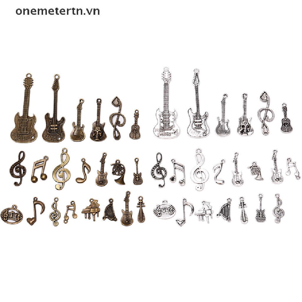 Onemetertn Set 21 Mặt Dây Chuyền Hợp Kim Hình Nốt Nhạc Cổ Điển DIY
