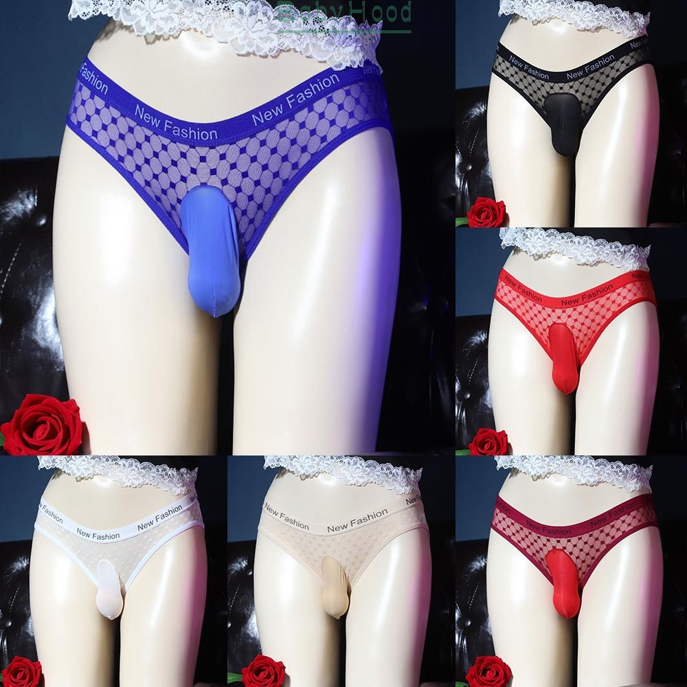 Lingerie Briefs Gay Lattice Men Mesh Panties Pouch See Through Sissy Slip#BBHOOD