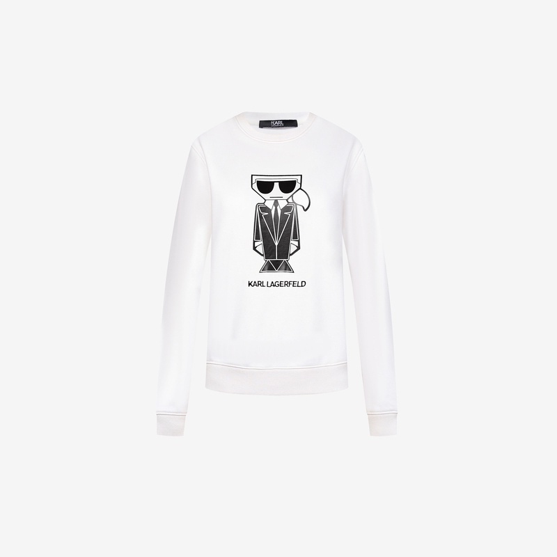 Áo SWEATSHIRT In Chữ KARL Lagerfereld Với COLLAPSE Cổ Áo