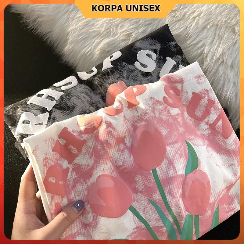 [ IN NỔI ] Áo thun tay lỡ form rộng in hình hoa tulip CRHSUP FLOWER - phông ulzzang oversize unisex nam nữ