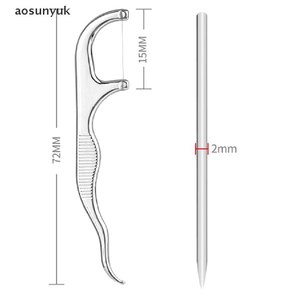 Aosunyuk Giá Đỡ Chỉ Nha Khoa Bằng Thép Không Gỉ Tái Sử Dụng Làm Sạch Răng