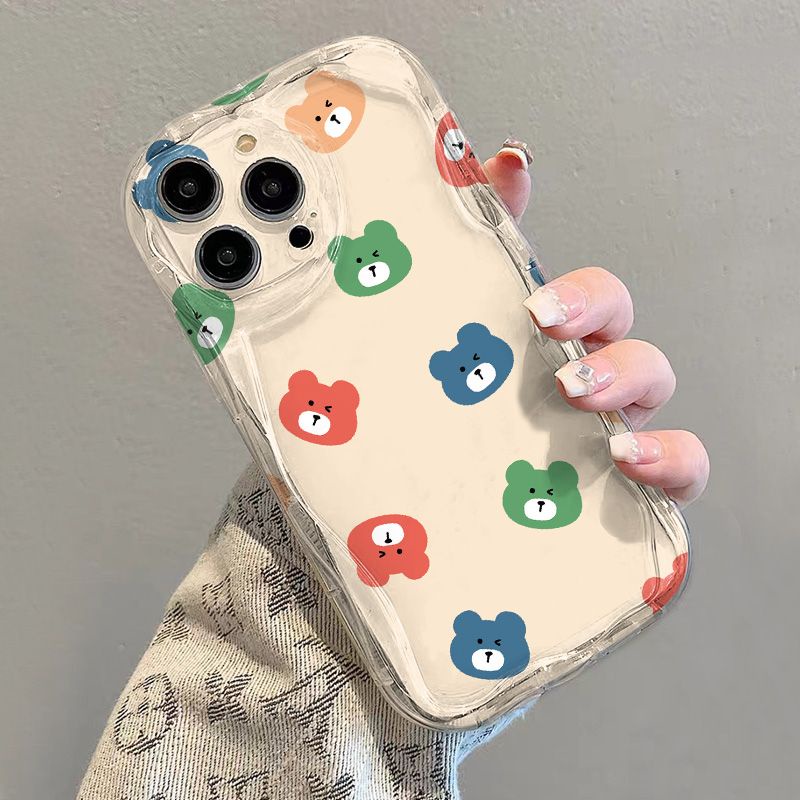 ✅Ốp Điện Thoại Trong Suốt Viền Cong Hình Gấu Chống Sốc Cho iPhone14 / 13promax 12 / 11 7 / 8p xs / xr Orb7