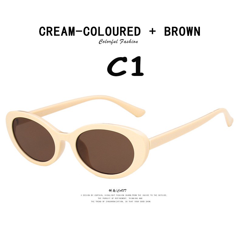 Kính Mát Gọng oval Phong Cách retro Thanh Lịch