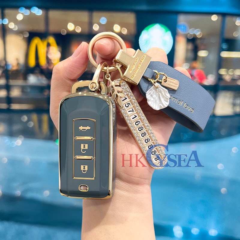 Ốp Chìa Khóa Điều Khiển Từ Xa Cho Mitsubishi Xpander Outlander 3 ASX Colt Lancer Grandis Pajero Sport Eclipse Cross Montero Xpander
