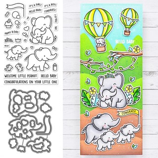Khuôn Cắt Giấy Làm Từ Kim Loại Hình Chú Voi Trang Trí Scrapbook
