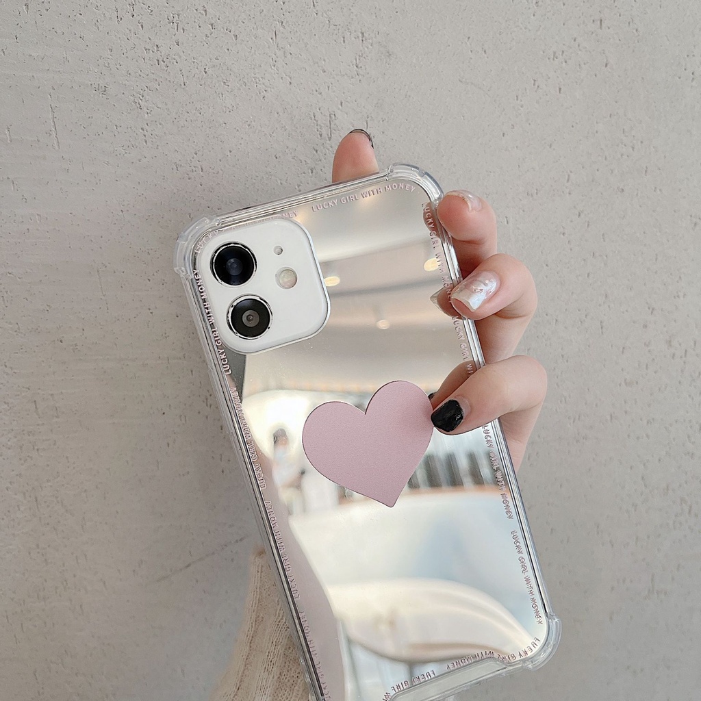 Ốp Điện Thoại Mặt Gương Màu Hồng Cho iphone6 / 6splus / 7 / 7plus / 8 / 8plus / x / xs / 11 / 12 / 13 / 14 / pro / max / plus / promax-HM