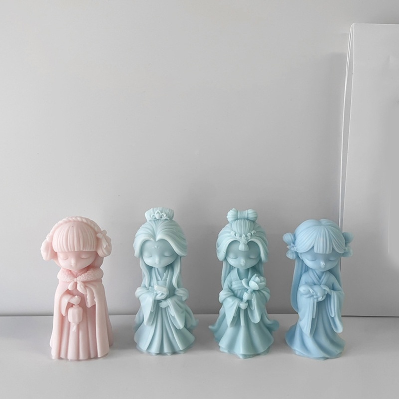 Khuôn Silicon Làm Xà Phòng Hình Cô Gái 3D Dễ Thương