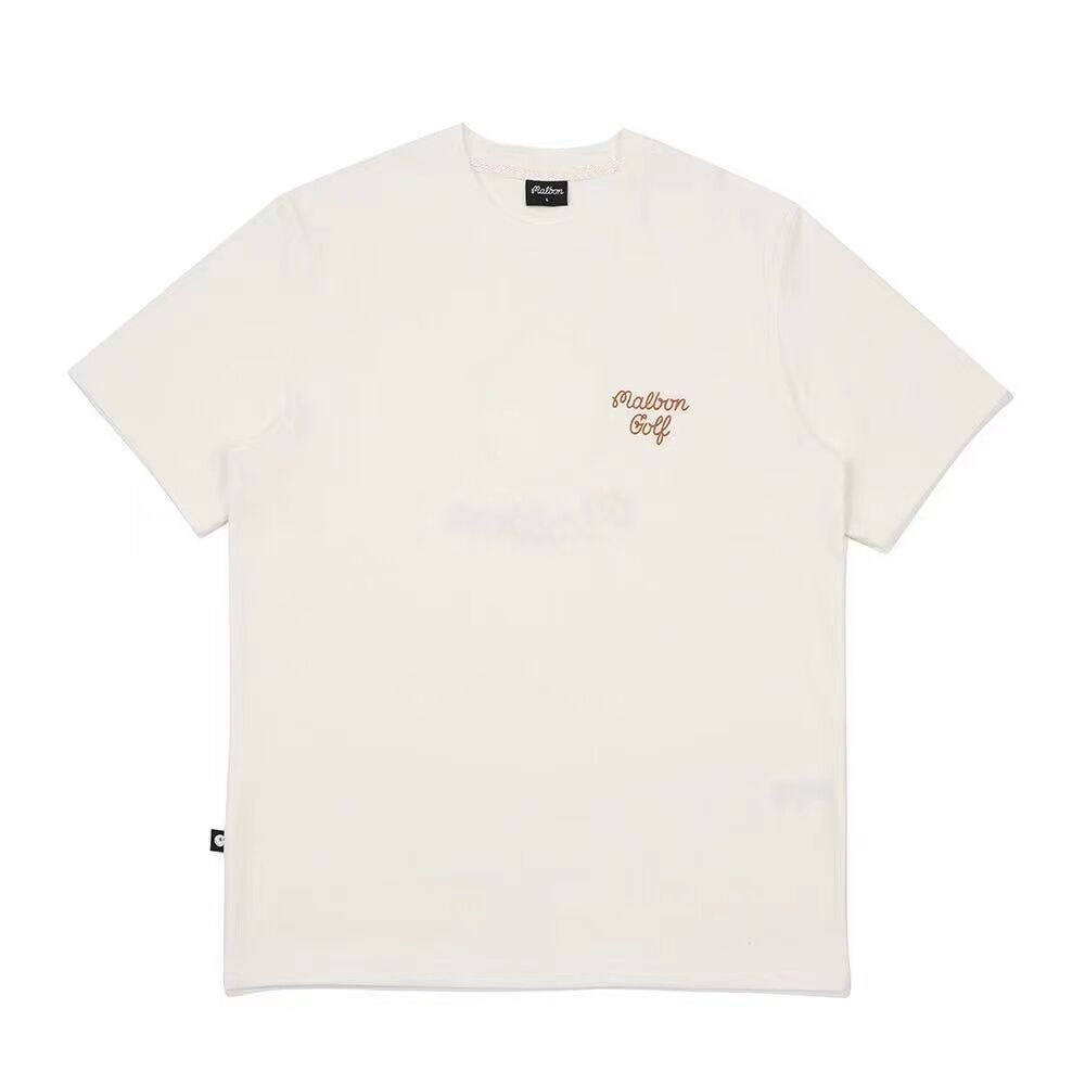 Áo Thun cotton Malbon Cổ Tròn Ngắn Tay In Họa Tiết Đánh Golf Cho Nam Nữ