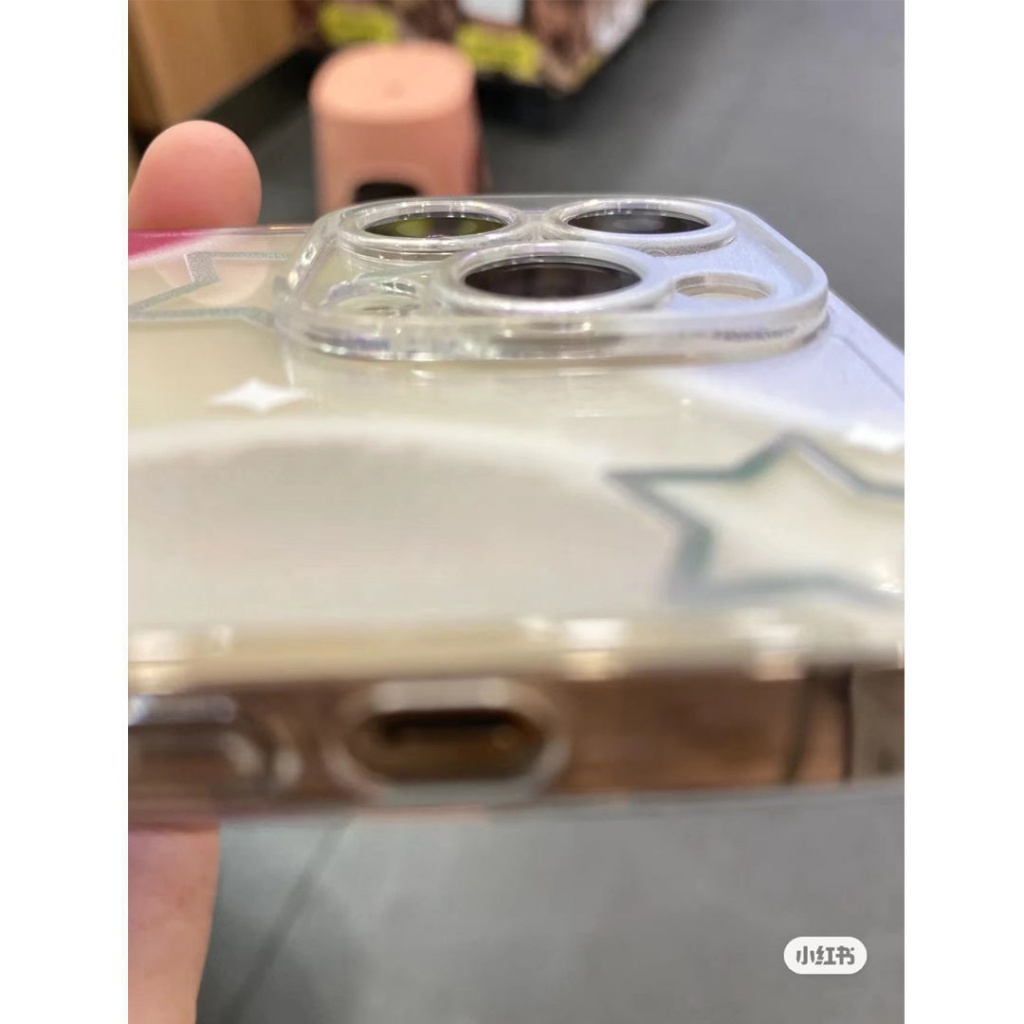 ✅Ốp Điện Thoại Mềm Màu Trong Suốt Hình Ngôi Sao Cho iPhone 14 13promax 12 11pro xr xs 7 8plus