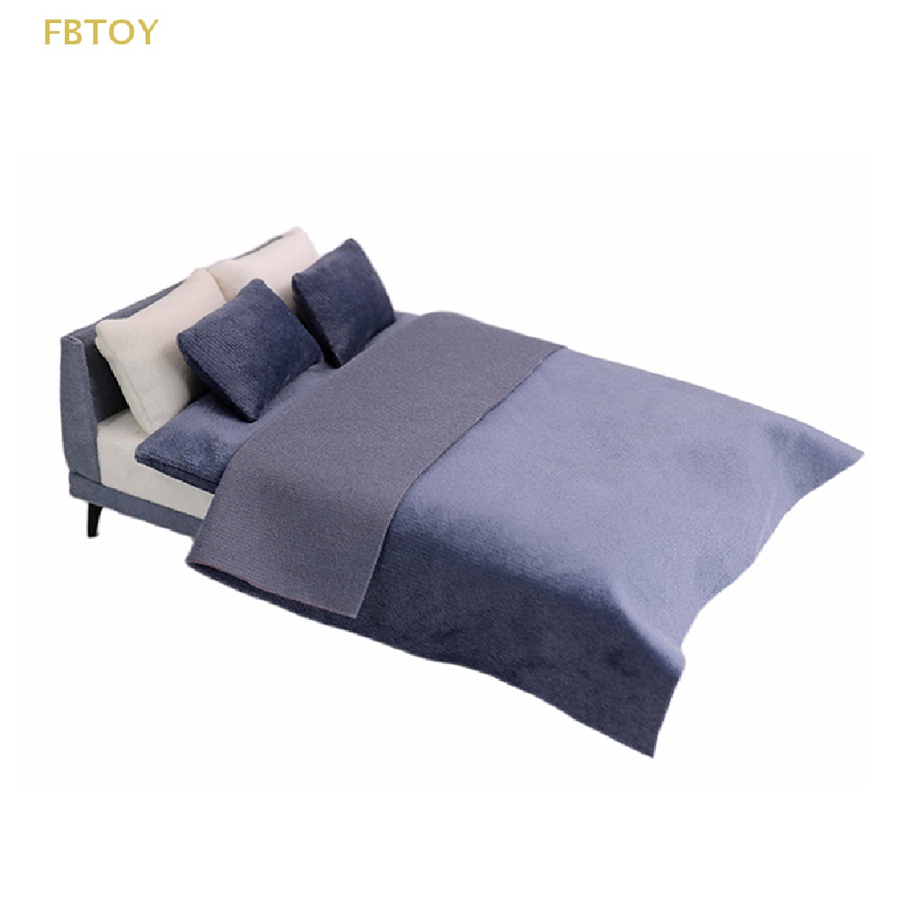 1 Bộ Ga Trải Giường Bốn Mảnh Tỉ Lệ 1: 12 Cho Nhà Búp Bê