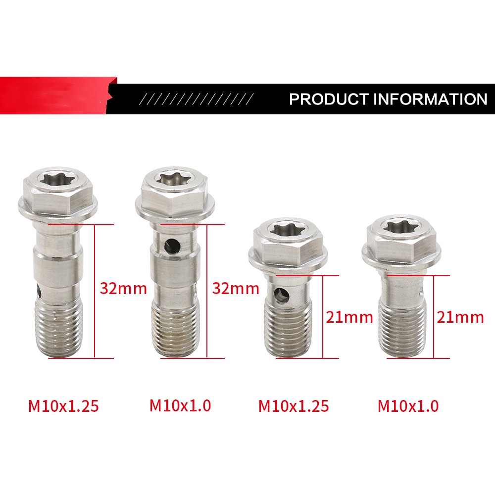 Ốc Vít Phanh M10X1.0MM / 1.25MM Bằng Inox 304 Chuyên Dụng Cho Xe Mô Tô Honda Yamaha Kawasaki Suzuki