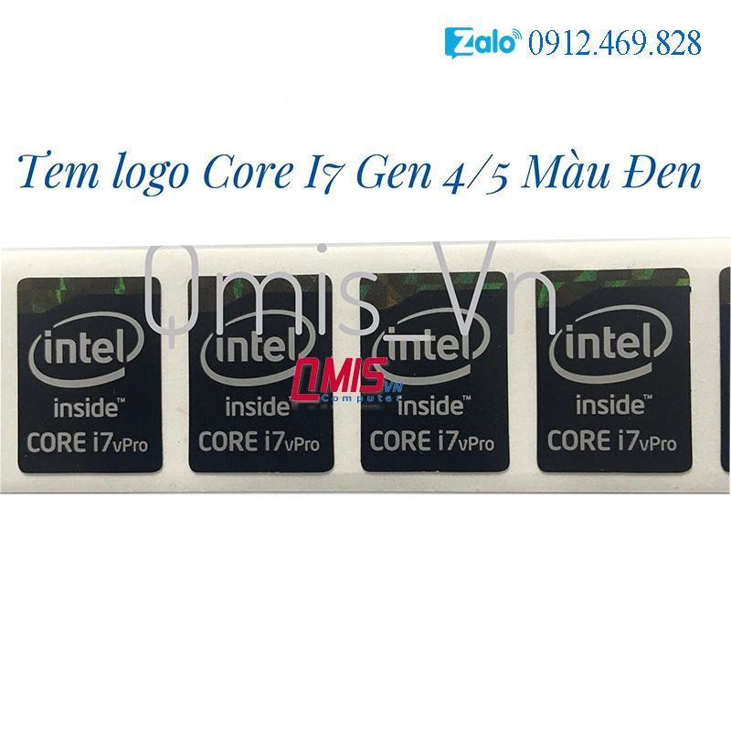 01 CÁI TEM LOGO INTEL CORE I3 I5 I7 THẾ HỆ 4 5, GEN 4 5  - TEM LOGO CPU INTEL DÁN MÁY TÍNH PC LAPTOP - STICKER