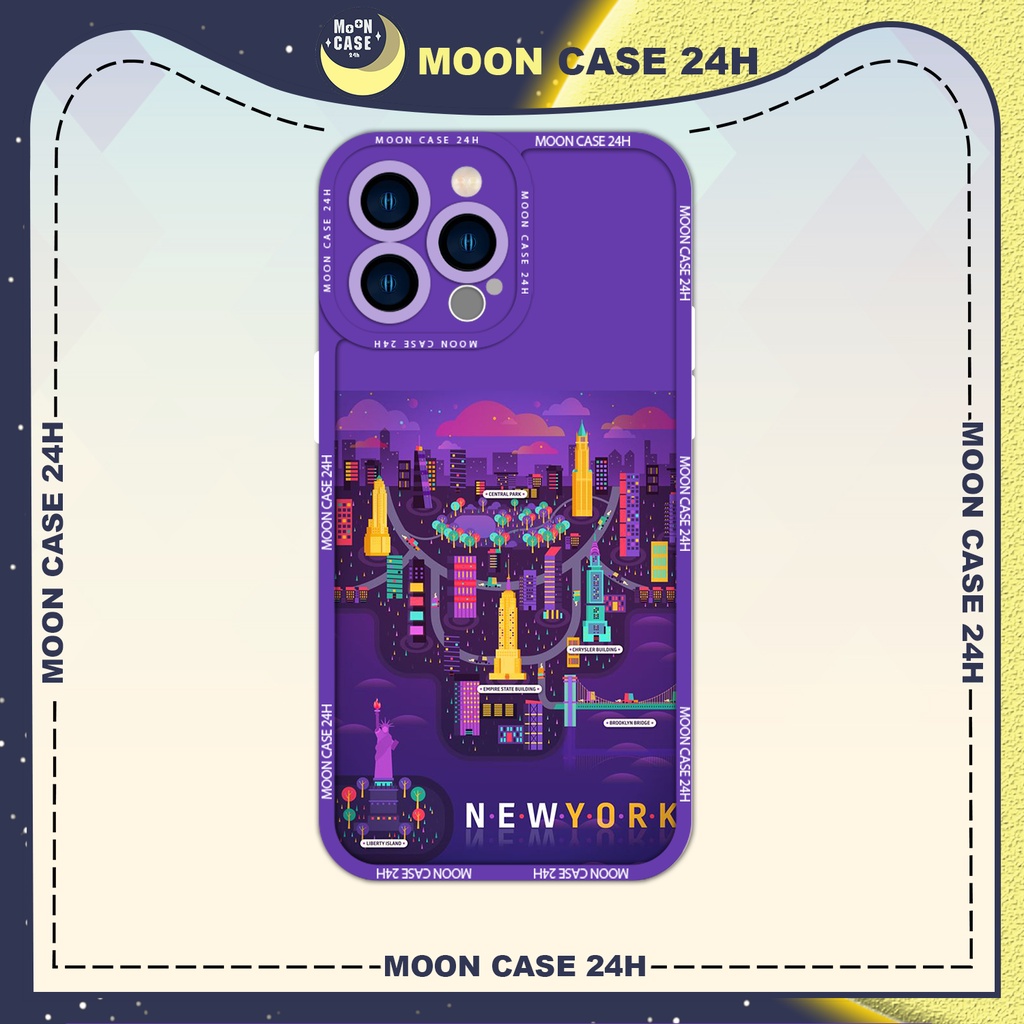 Ốp lưng iphone MOON CASE 24H New York City Art ip 8/x/xs/xs max/11/12/13/14pro/plus/promax