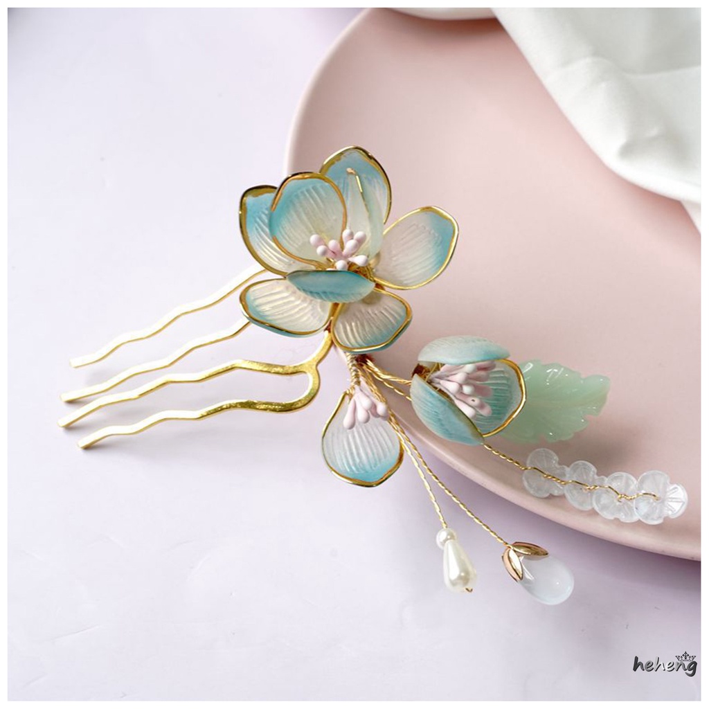 Nĩa Kính / Cài Tóc Hình Hoa Sen Phong Cách Trung Hoa Dành Cho Nữ