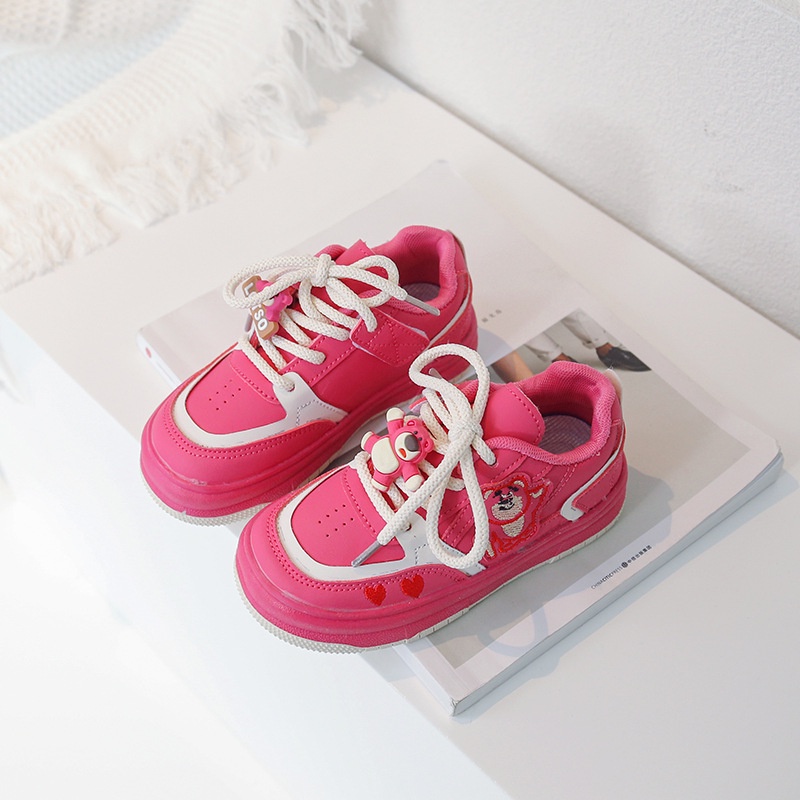 Bololo Giày Thể Thao Họa Tiết Gấu Và Dâu Tây Dễ Thương Cho Bé