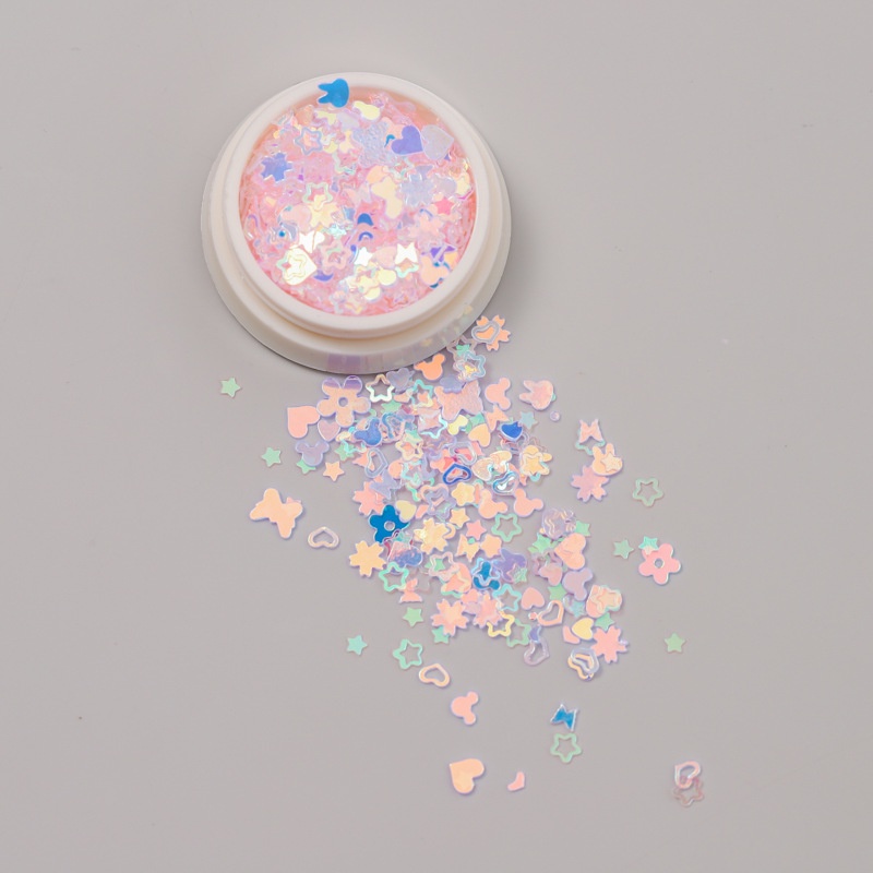 Phụ Kiện Trang Trí Móng Tay Hình Hoa Tuyết / Bướm / Trái Tim Nhiều Màu Sắc Lấp Lánh