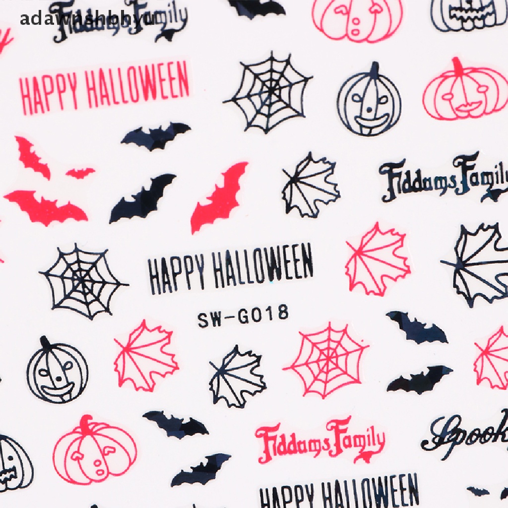 Miếng Dán Trang Trí Móng Tay Họa Tiết Halloween 3D Độc Đáo