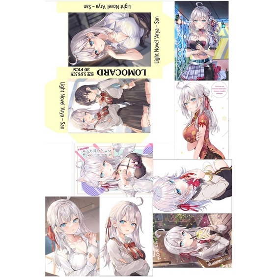 Bộ lomo card 30 tấm kèm hộp Light Novel Arya-San bàn bên thi thoảng lại thật thính tôi bằng tiếng Nga/Ảnh card Light Nov