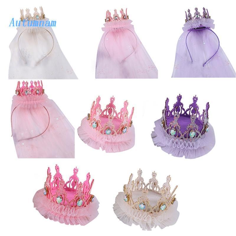 Vương Miện Công Chúa Có Mạng Che Mặt Cho Bé Gái