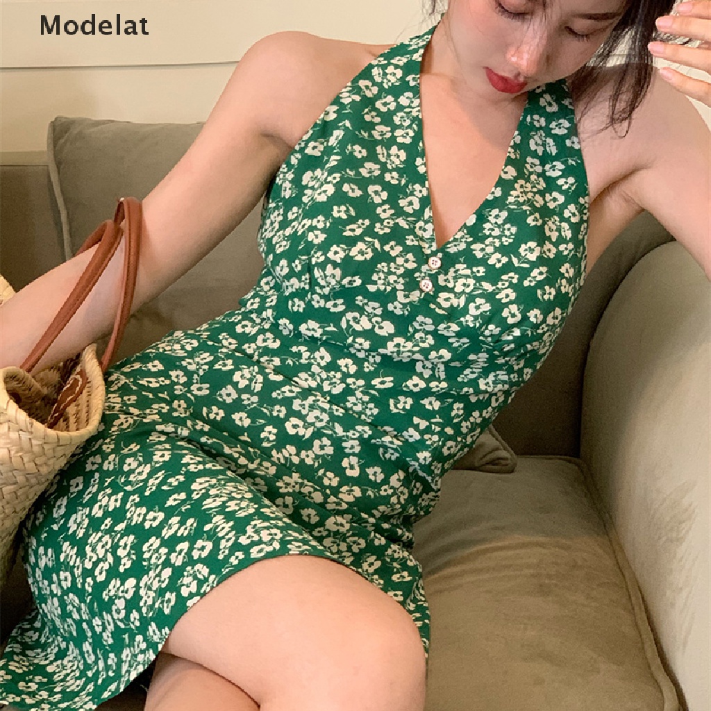 Đầm chiffon mini GJCUTE MFC WTD hai dây in hoa phong cách boho quyến rũ thời trang mùa hè 2023