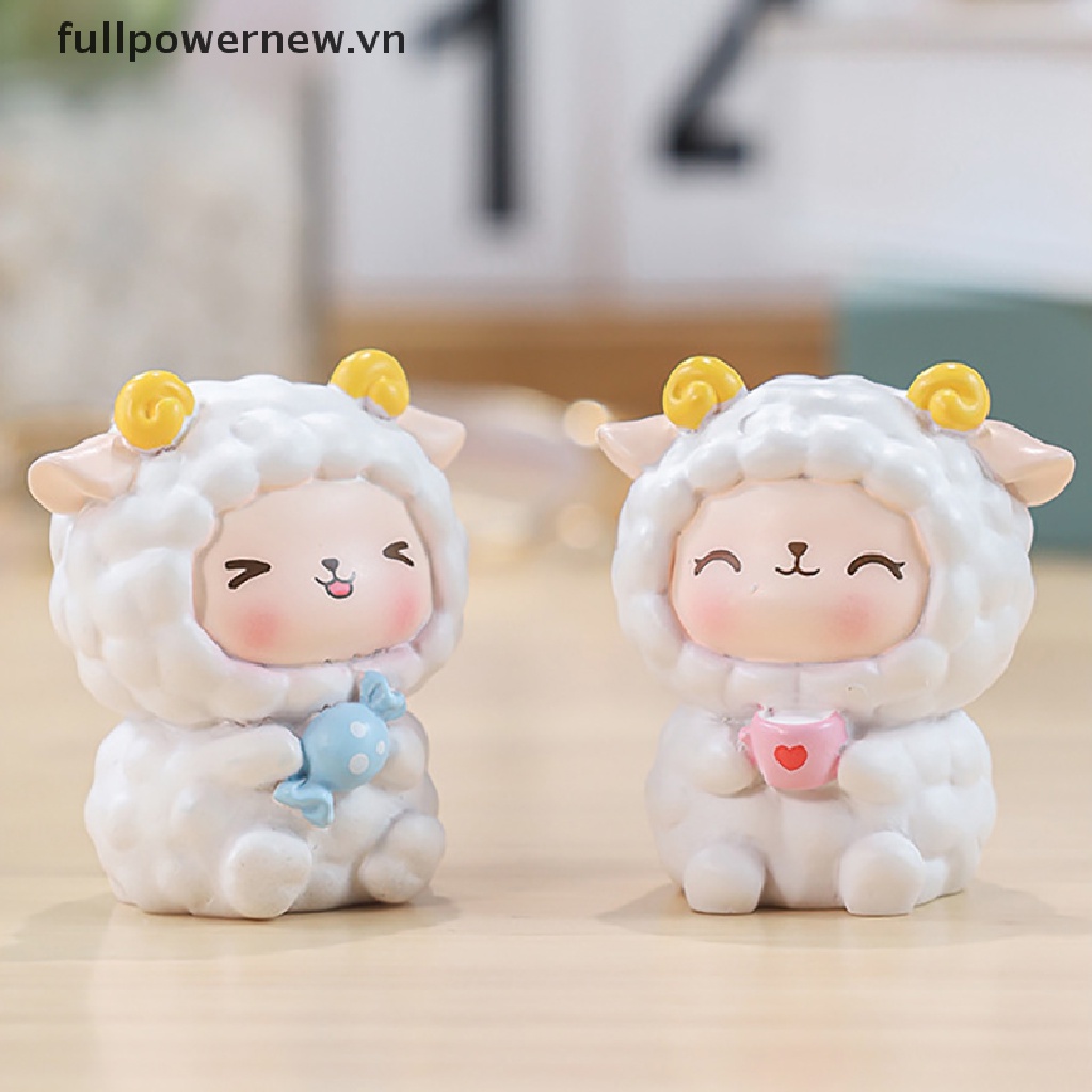 Tượng Cừu Bằng Nhựa Resin Dễ Thương Dùng Trang Trí Bánh Kem