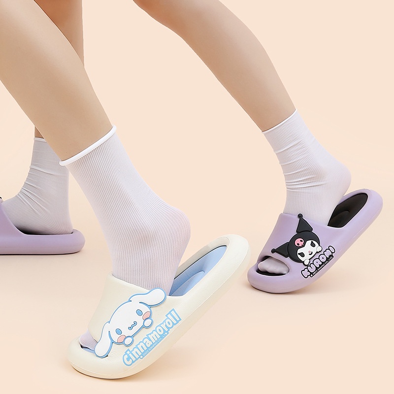 Dép Đế Dày Mềm Mại Chống Trượt Họa Tiết Hoạt Hình Phong Cách Hàn Quốc Cho Nữ