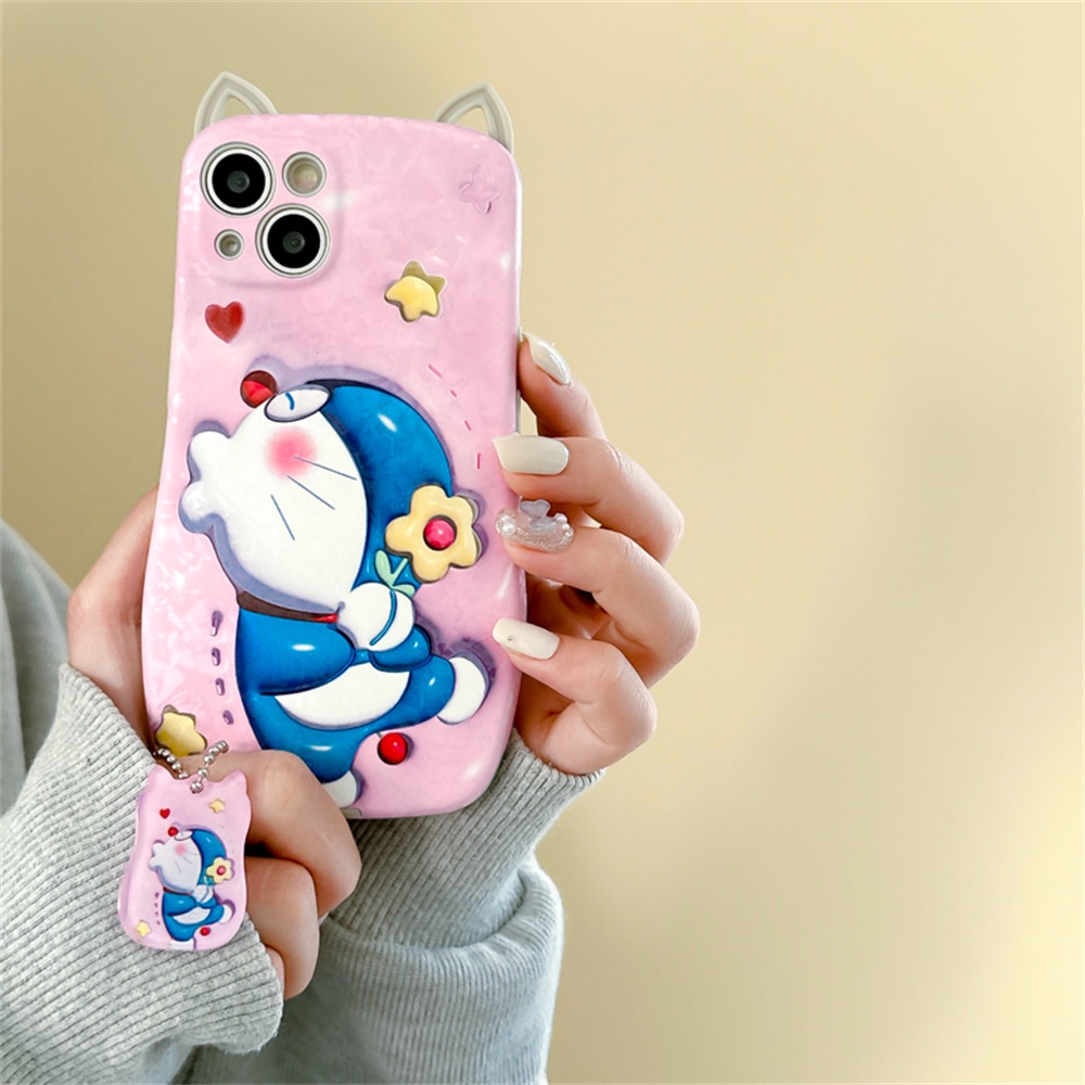 Ốp Điện Thoại TPU Mềm Hình Doraemon 3D Cho iPhone 14 13 12 11 Pro Max 12Pro 13Pro 14Pro 14Plus 14ProMax X XS Max XR 7 8 Plus